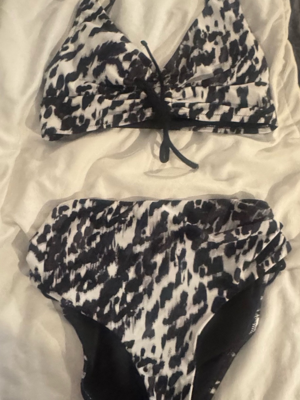 Bar III Black and White Leopard Print Bikini Set - Women Swim